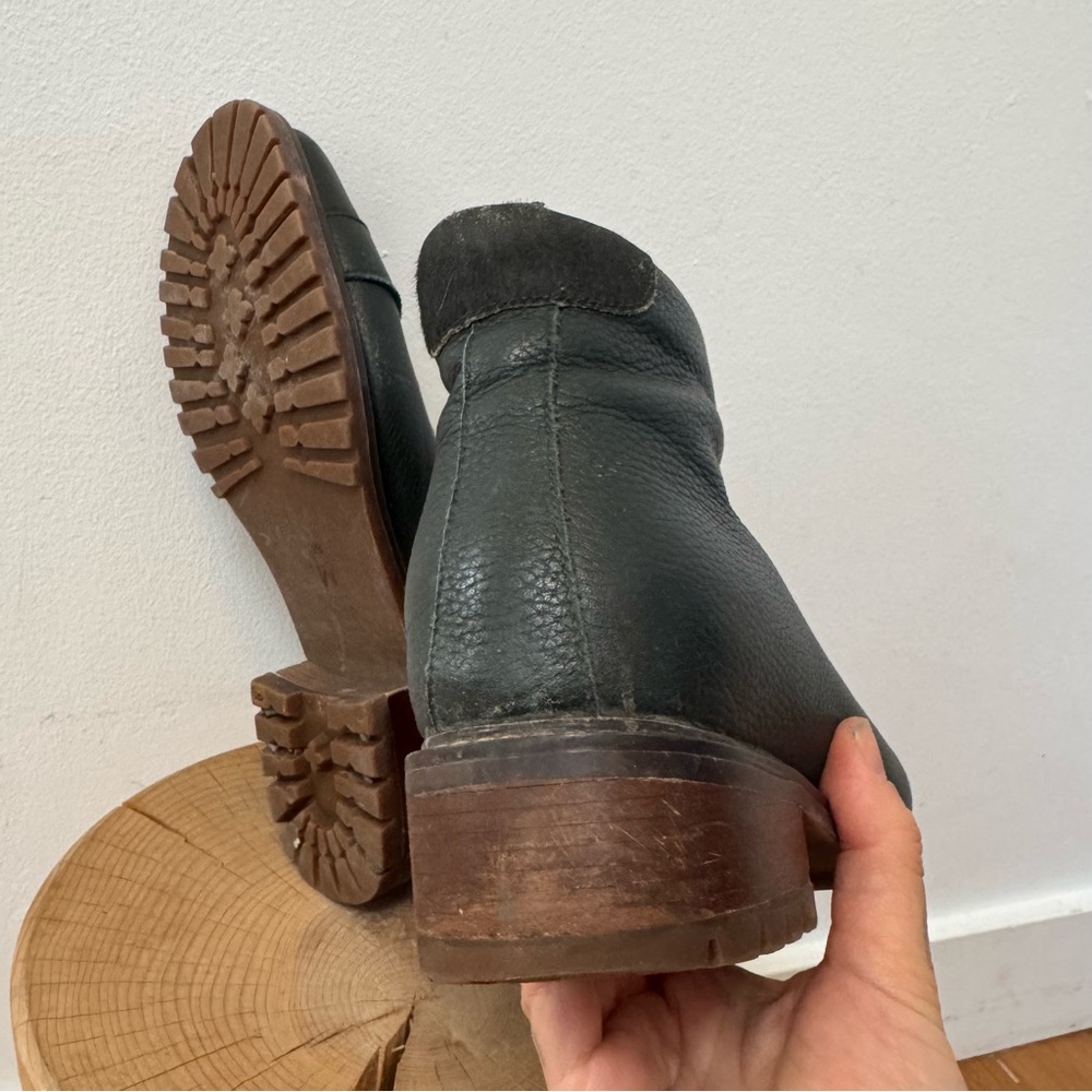 MI/MAI Paris dark forest green leather boots with gold toggled size 39 - Picture 10 of 10